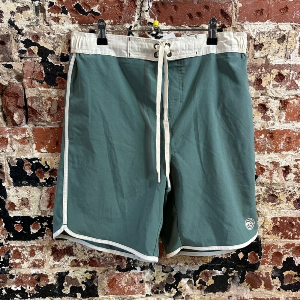 Laguna Board Shorts Green Mens Medium Swim 7.5" inseam